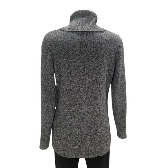 Calvin Klein Black White Turtleneck Sweater Cozy Soft Knit Minimalist Fall Basic - Picture 7 of 8